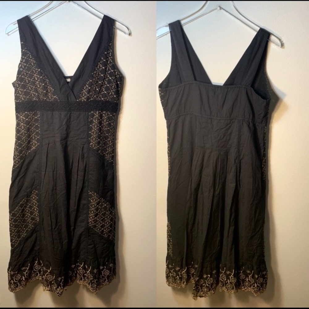 Magic | Black Eyelet Sleeveless Cotton Dress | M